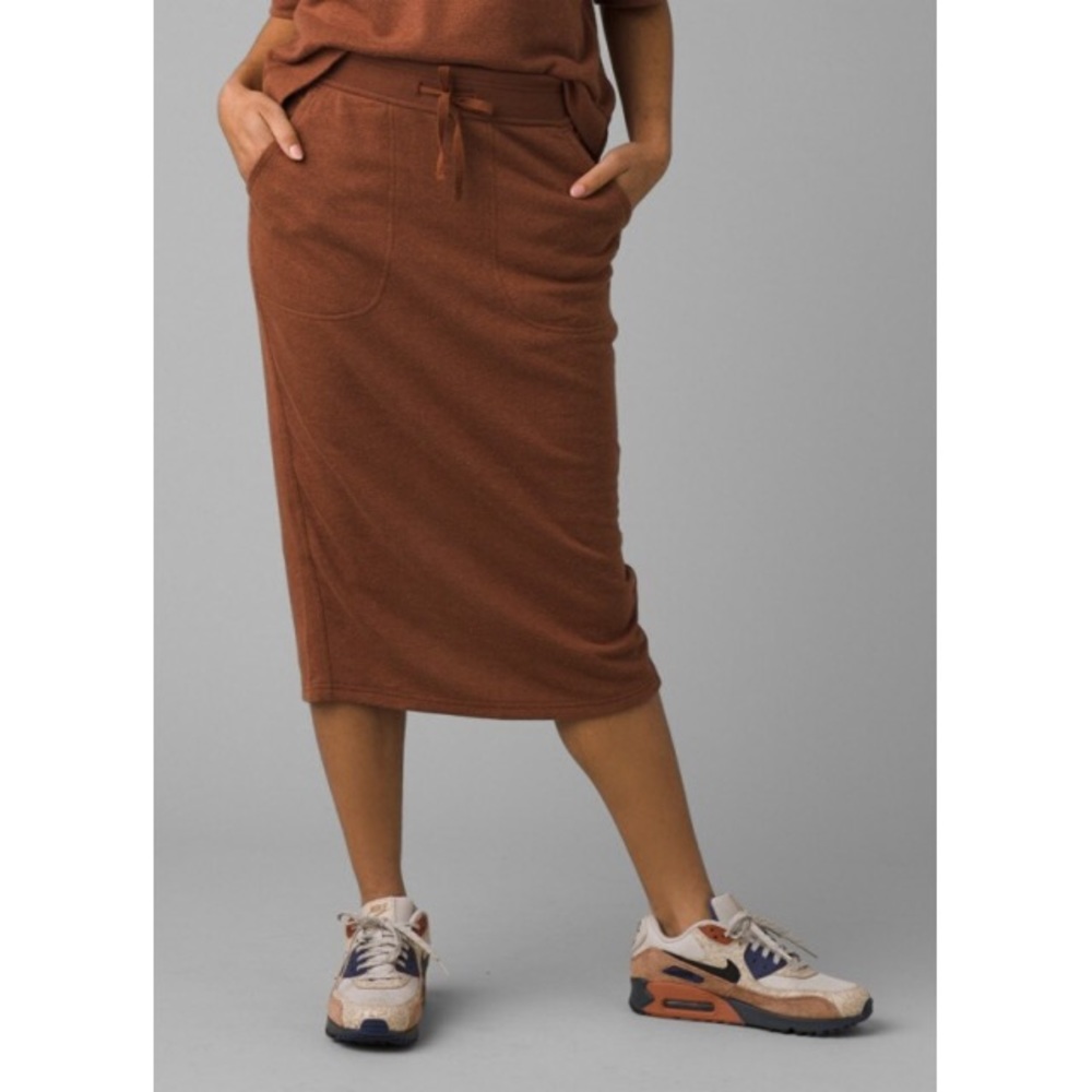 Prana Mid Length Skirt Soft Hemp Blend Outdoor Sporty Earthtone Cozy Up XS